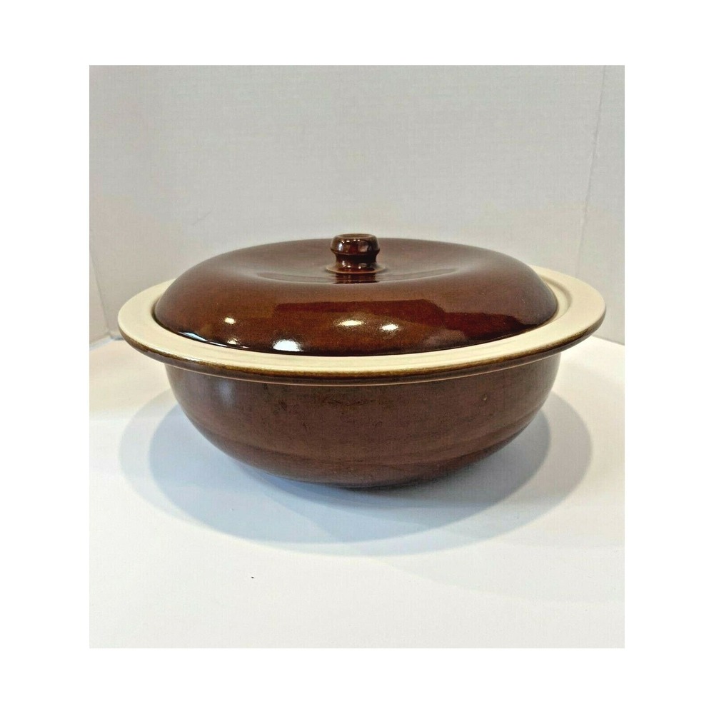 John B Taylor's Country Fare Brown Casserole Serving Dish with Lid Stoneware